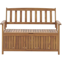 Banc de Jardin avec Coffre de Rangement Ultra Pratique en Bois d'Acacia Narurel et Résistant Idéal pour Organiser Votre Espace Extérieur Beliani