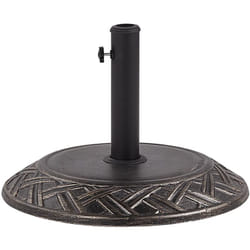Beliani - Pied de Parasol Socle 50 cm de Diamètre en Béton Marron Vieilli avec Ornements Décoratifs Idéal comme Support pour Parasol de Jardin