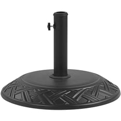 Pied de Parasol Socle 50 cm de Diamètre en Béton Noir avec Ornements Décoratifs Idéal comme Support pour Parasol de Jardin Beliani