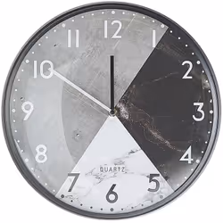 Horloge murale déco effet marbre noir et gris et chiffres blanches. Grâce à son design moderne, cette jolie horloge murale s' ...