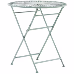 Table d'extérieur. Cette belle table ronde, inspirée par le style provençal très en vogue, est capable de renouveler le décor ...