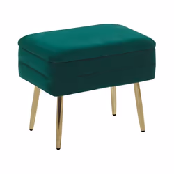 Bout de lit en velours vert foncé avec rangement ODESSA