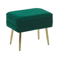 Bout de lit en velours vert foncé avec rangement ODESSA