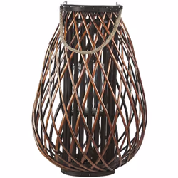 Lanterne marron au style boho et oriental en bois de saule naturel . Apportez un éclairage romantique à votre intérieur ou à  ...