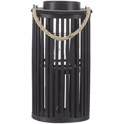 Lanterne au style boho en bois de saule naturel noir 40 cm de hauteur . Toujours à portée de main, que ce soit dans le salon, ...