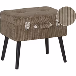 Table de chevet valise tapissée de velours. Ce petit tabouret inspiré du design vintage mettra parfaitement en valeur votre i ...