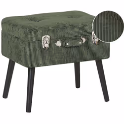Table de chevet valise tapissée de velours. Ce petit tabouret inspiré du design vintage mettra parfaitement en valeur votre i ...