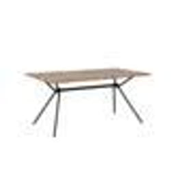 Table à manger effet bois foncé et noire 160 x 90 cm AMSTERDAM