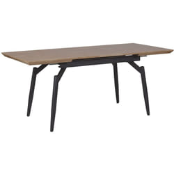Table à Manger Extensible 140/180 x 80 cm Effet Bois Foncé et Métal pour Intérieur de Style Moderne Minimaliste ou Scandinave Beliani