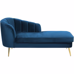 Canapé méridienne en velours avec pieds dorés. Cette belle chaise longue est une combinaison parfaite d'un look rétro et d'un ...