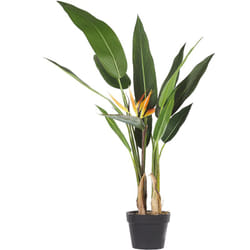 Plante Fleur Artificielle Oiseau de Paradis 115 cm de Hauteur avec Pot Inclus Look Très Naturel et Décoratif Ajout Idéal pour Maison ou Bureau Beliani