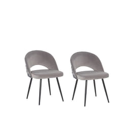 Lot de 2 chaises de salle à manger en velours gris - Beliani - VIVIAN - Élégance - Chic - Brillant