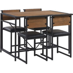 Beliani - Ensemble table de salle à manger et 4 chaises effet bois foncé BURTON