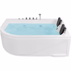 Balnéo d'angle. Cette baignoire balnéo d'angle moderne deviendra la pièce maîtresse de votre salle de bains. Élégante et fonc ...