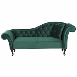 Méridienne en velours vert foncé LATTES