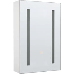 Beliani - Armoire de Toilette 40 x 60 cm 1 Porte avec Miroir Lumineux à LEDs Meuble de Rangement Pratique et Spacieux pour Salle de Bain Moderne