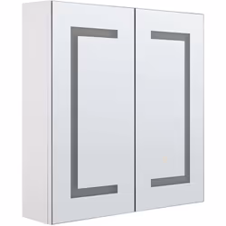 Armoire de toilette 2 portes avec miroir lumineux à LEDs. Cette armoire de toilette au design minimaliste s'adapte à merveill ...
