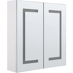 Beliani - Armoire de Toilette Murale avec Miroir Lumineux led 60 x 60 cm Meuble de Rangement Pratique pour Salle de Bain au Style Moderne et