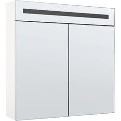 Beliani - Armoire de Toilette Murale avec Miroir Lumineux led 60 x 60 cm Meuble de Rangement Pratique pour Salle de Bain au Style Moderne et