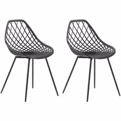 2 chaises design noires pour salle à manger minimaliste. Créez un coin repas confortable grâce à ces splendides chaises au de ...
