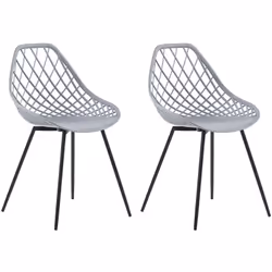 2 chaises design gris clair et noires pour salle à manger minimaliste. Créez un coin repas confortable grâce à ces splendides ...