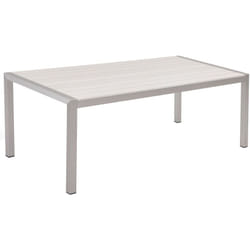 Table de Jardin 180 x 90 cm en Bois Composite et Aluminium Blanc et Argenté Vernio