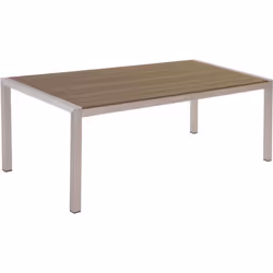 Table d'extérieur. Cette table offrira un look moderne à votre jardin ou terrasse. Le plateau en bois composite (bois synthét ...