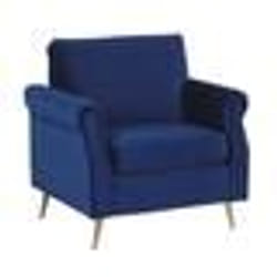 Fauteuil en velours bleu cobalt VIETAS