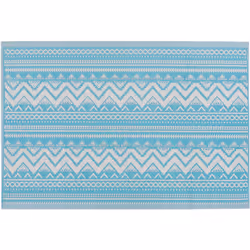 Tapis extérieur et intérieur d'inspiration bohème turquoise 120 x 180 cm. Complétez la décoration de votre salon, couloir, ba ...