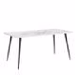 Beliani - Table de salle à manger effet marbre blanc 160 x 80 cm SANTIAGO