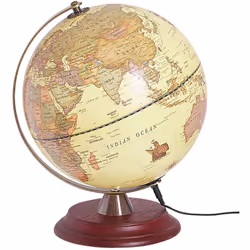 Globe terrestre décoratif lumineux jaune. Ce globe sera certainement utile dans n'importe quel bureau ou espace de travail. F ...