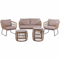 Ensemble de jardin. Vous pouvez améliorer considérablement votre espace extérieur en utilisant cet ensemble de canapés de sal ...