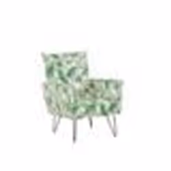 Fauteuil en tissu à motif feuilles vert et blanc - BELIANI - RIBE - Contemporain - Design - Relaxation
