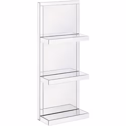 Étagère murale de salle de bain effet miroir glamour. Cette étagère de salle de bains en verre effet miroir a une apparence g ...