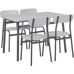 Ensemble Salle à Manger Complet Table 4 Chaises Gris Clair et Noir au Design Industriel et Rétro pour Cuisine Moderne et Scandinave Beliani