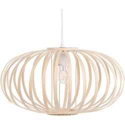 Lampe Suspension en Bambou Décoration Design Nature Éclairage E27 Max. 40W Pour Toutes Pièces Boho de Style Traditionnel Beliani