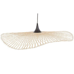 Beliani - Lampe Suspension Design Filaire en Bambou E27 40W Éclairage pour Salon ou Salle à Manger au Style Moderne Boho et Industriel