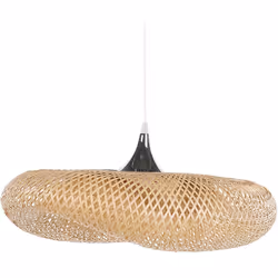 Suspension luminaire en bambou clair au style scandinave 64 cm de diamètre. Offrez à votre intérieur une touche bohème et sca ...