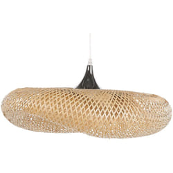 Lampe Luminaire Suspension Design 80 cm en Bambou E27 40W Éclairage pour Salon Cuisine ou Salle à Manger au Style Scandinave Moderne et Boho Beliani