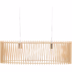 Lampe suspension ovale effet bois clair avec abat-jour ajouré . Transformer le look de votre salle à manger ou de votre salon ...