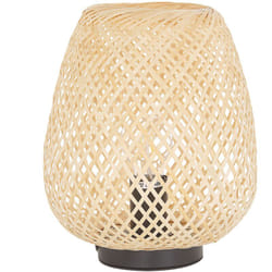 Beliani - Lampe de Table à Poser Déco en Bambou Clair Ajourée E27 Max 40W Luminaire Parfait pour Chambre ou Salon au Design Naturel et Scandinave