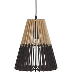 Beliani - Lampe Suspension Type Cage en Bambou Naturel Noir et Marron Clair E27 Max. 40W Parfaite pour Salle à Manger ou Cuisine Boho et Scandinave