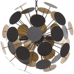 Lampe Suspension Lumianire Design en Métal et pvc Noir et Doré pour 4 Ampoules E14 Max 40W Éclairage Idéal pour Salon Moderne et Glamour Beliani