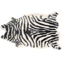 Beliani - Tapis en Fausse Fourrure Imitation Peau de Zèbre 60 x 90 cm Accessoire Déco Idéal pour Chambre ou Salon Moderne Rustique et Traditionnel