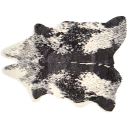 Beliani - Tapis Fausse Fourrure Noir Blanc Effet Vache en Polyester 60 x 90 cm pour Chambre ou Salon au Style Rustique et Campagne Décoration