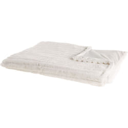 Beliani - Plaid Couvre Lit Polaire Doublé 150 x 200 cm en Tissu Blanc Cassé Ultra Doux au Toucher Idéal pour Habiller un Canapé ou Comme Couverture