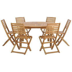 Ensemble de jardin 6 places en bois clair TOLVE