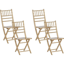 Lot 4 Chaises de Salle à Manger Pliantes en Bois Peint Doré Design Glamour et Contemporain pour Salon ou Cuisine Beliani