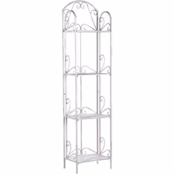 Étagère à 4 niveaux avec effet vieilli. Un ajout pratique, que ce soit dans la cuisine, la salle de bain ou l'entrée - cette ...
