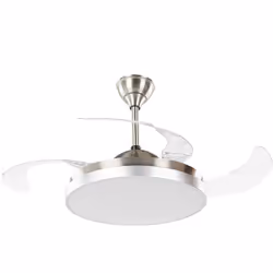 Ventilateur de plafond invisible avec lampe intégrée et pales rétractables. Un plafonnier et un ventilateur 2 en 1 ça vous di ...